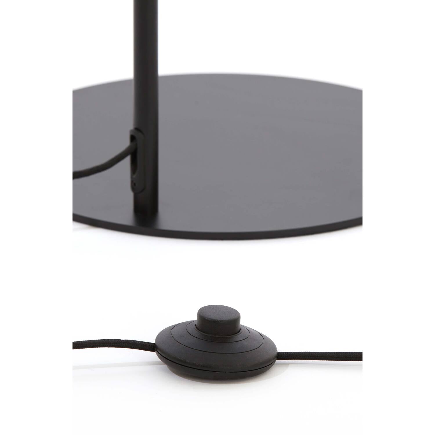 Nancy's Airaes Vloerlamp - Staande Lamp - Zwart / Rookglas - Staal - ± 45 x 30 x 160 cm