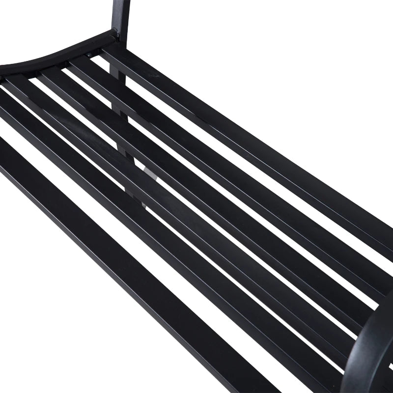 Nancy's Resiutta Tuinbank - Balkonbank - Parkbank - Zwart - Staal - ± 125 x 60 x 85 cm