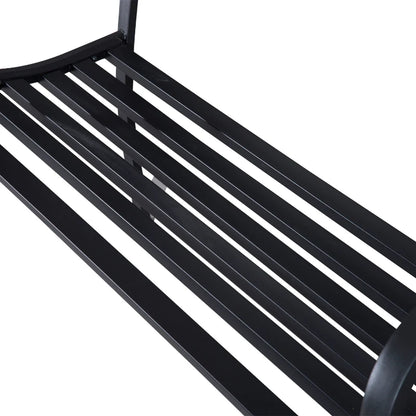 Nancy's Resiutta Tuinbank - Balkonbank - Parkbank - Zwart - Staal - ± 125 x 60 x 85 cm