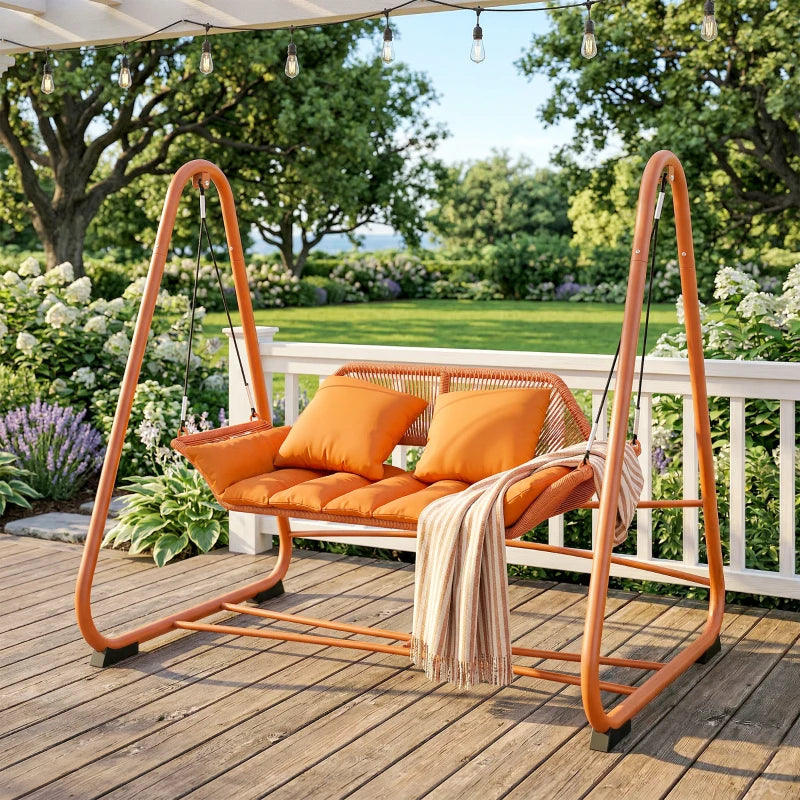 Nancy's Saturnia Schommelbank - Hollywoodschommel - Tuinschommel - Terracotta - ± 175 x 120 x 160 cm