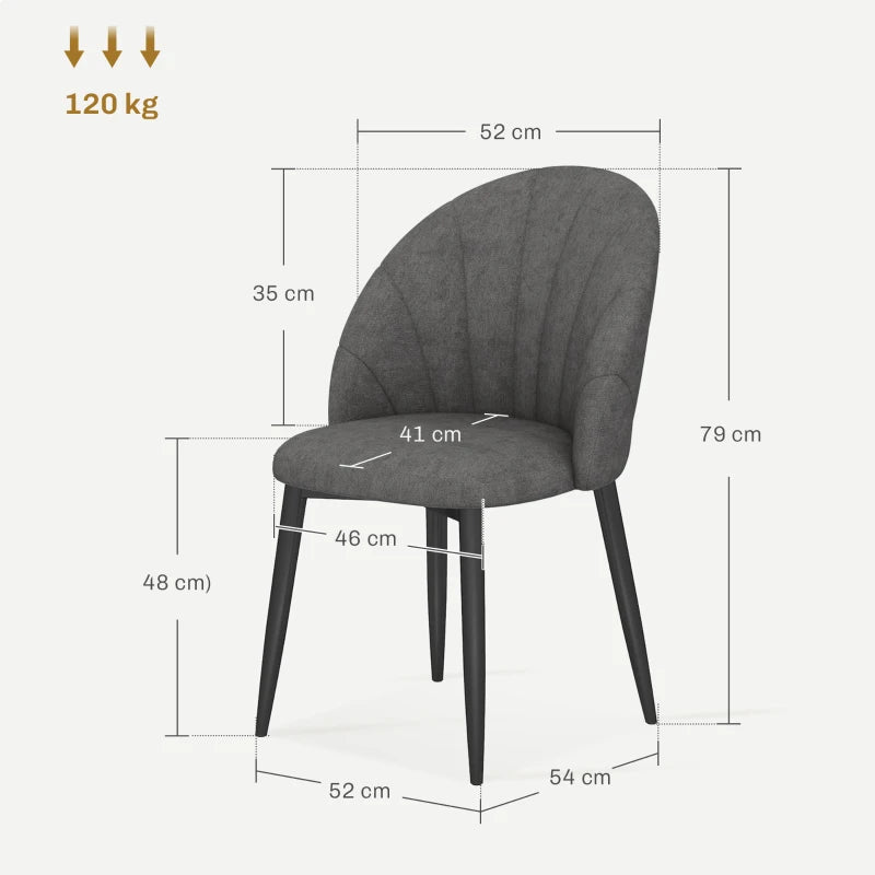 Nancy's Montescano Eetkamerstoelen - Set van 4 - Keukenstoelen - Grijs / Zwart - Fluweel