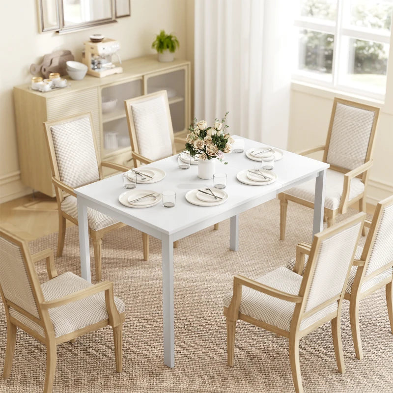 Nancy's Rosolina Eettafel Rechthoekig - Keukentafel - Uitschuifbaar 80-120 cm - Wit - MDF / Staal