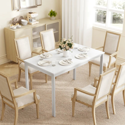 Nancy's Rosolina Eettafel Rechthoekig - Keukentafel - Uitschuifbaar 80-120 cm - Wit - MDF / Staal