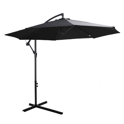 Nancy's Spring Zweefparasol - Zonwering - Parasol - Handslinger - Zwart- Ø 300 cm