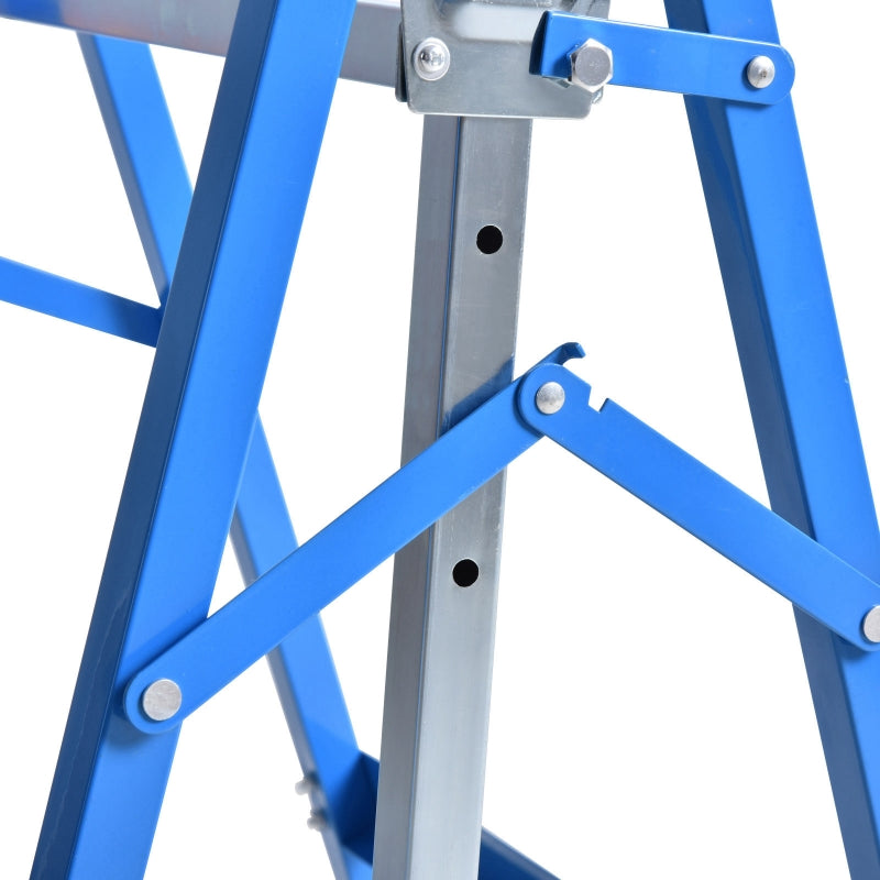 Nancy's Ascot 2 x Folding trestle adjustable in height up to 200kg steel blue 68 x 58 x 80-130 cm