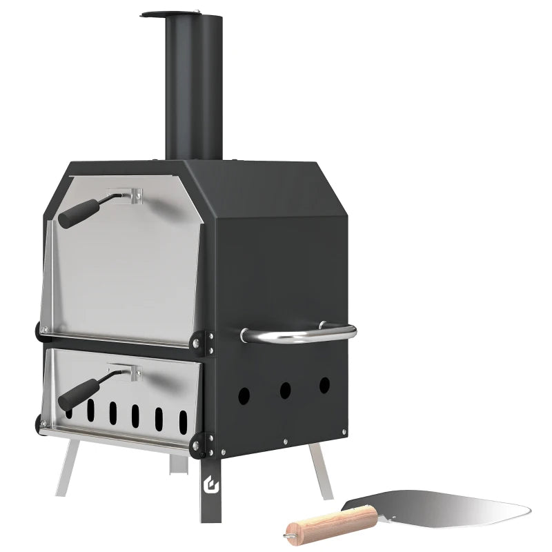 Nancy's Seggiano Houtgestookte Pizzaoven - Grillrooster - Instelbare warmteregeling - Complete pizzaovenset - Zwart