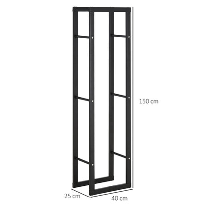 Nancy's Ashburton 3 Brandhoutrek- Openhaardhoutopslag - 100kg Staal Zwart B40xH150 cm
