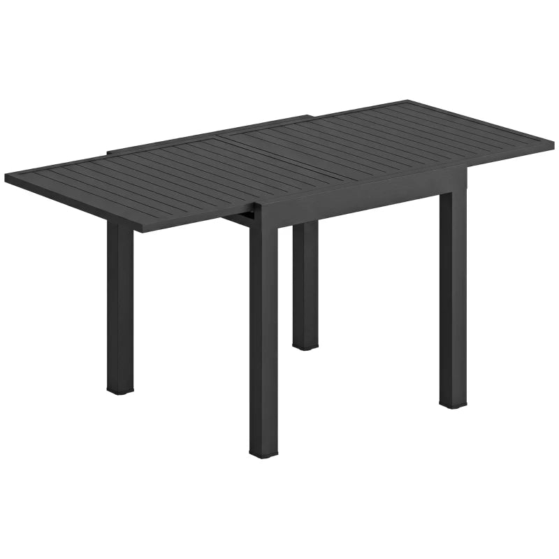 Nancy's Roccaraso Tuintafel - Buitentafel - Eettafel voor buiten - Uitschuifbaar - Zwart - Aluminium - 160/80 x 80 x 75 cm