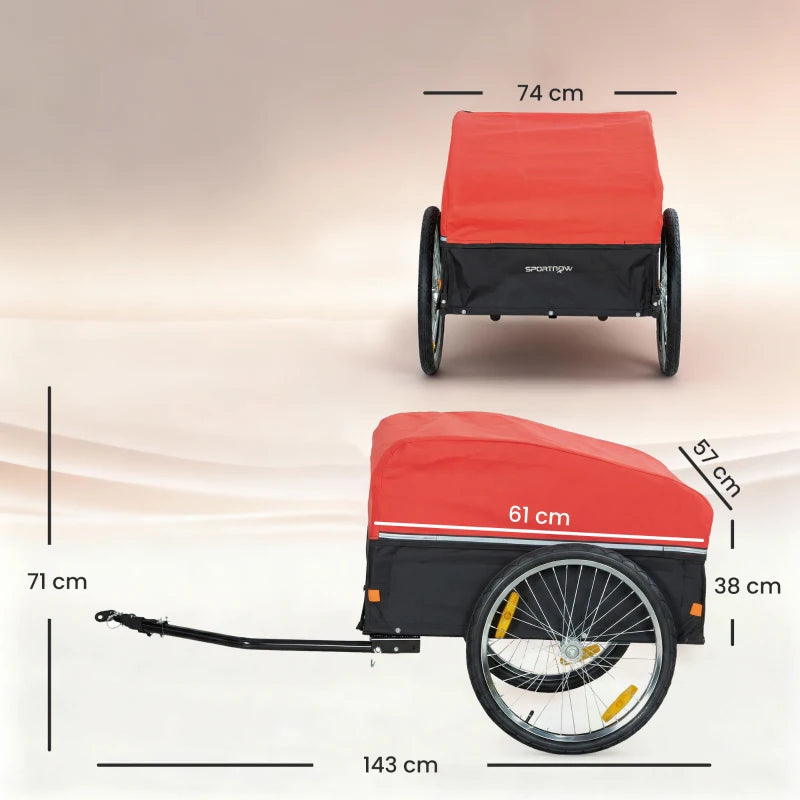 Nancy's Pulfero Fietskar - Fietsaanhanger - Fietsaanhangwagen - Zwart / Rood - 145 x 75 x 70 cm