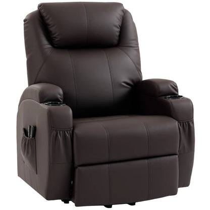 Nancy's Pomezia Sta op Stoel - Seniorenstoel - Relaxfauteuil - Opsta stoel - Donkerbruin - Kunstleer