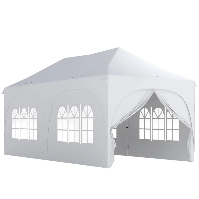 Nancy's Polinago Party tent - Paviljoen - Opvouwbaar - Lichtgrijs / Wit - ± 600 x 30B x 315 cm