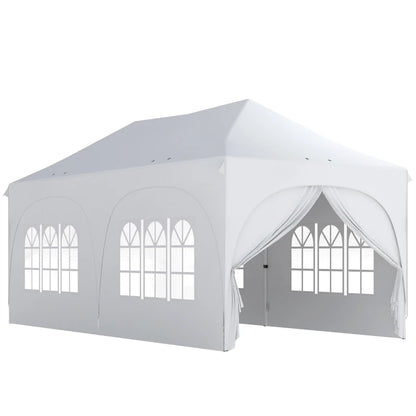 Nancy's Polinago Party tent - Paviljoen - Opvouwbaar - Lichtgrijs / Wit - ± 600 x 30B x 315 cm