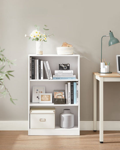 Nancy's Tadley Bookcase White - Storage cabinet with 3 compartments - Cupboard - Modern - 60 x 24 x 93 cm