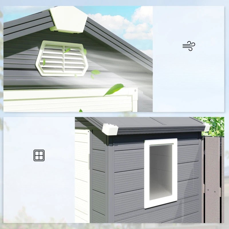 Nancy's Pelugo Opbergschuur - Tuinschuur - Gereedschapsschuur - Tuinhuisje - Grijs - Aluminium - ± 135 x 100 x 210 cm