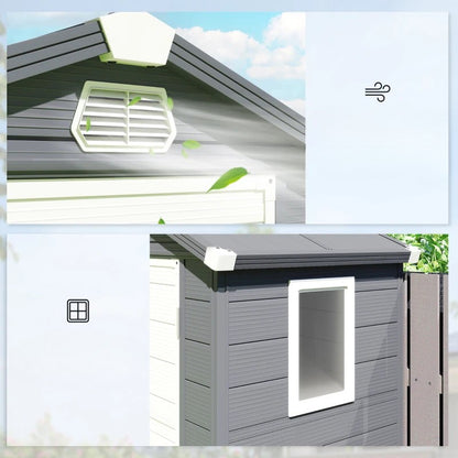 Nancy's Pelugo Opbergschuur - Tuinschuur - Gereedschapsschuur - Tuinhuisje - Grijs - Aluminium - ± 135 x 100 x 210 cm