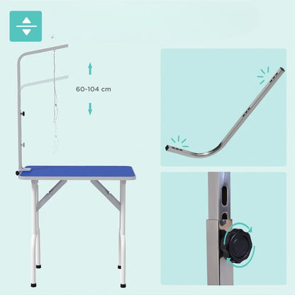 Nancy's Moglia Honden Verzorgingstafel - Antislip - Verstelbare houder - Blauw / Wit - ± 80 x 50 x 80 cm