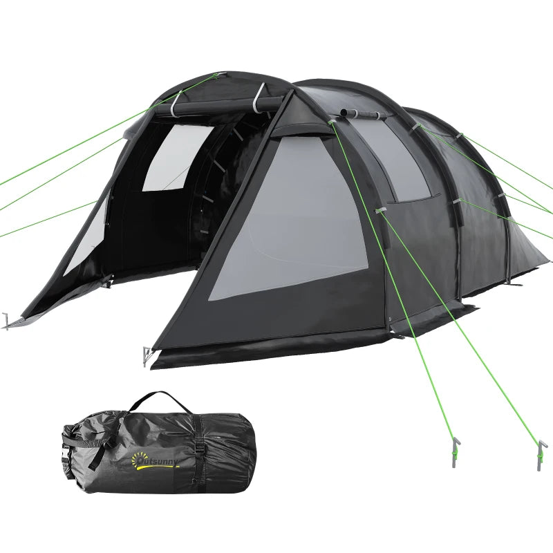 Nancy's Fermentelos Kampeertent - Camping Tent - 3 tot 4 personen - Zwart - ± 475 x 265 x 170 cm
