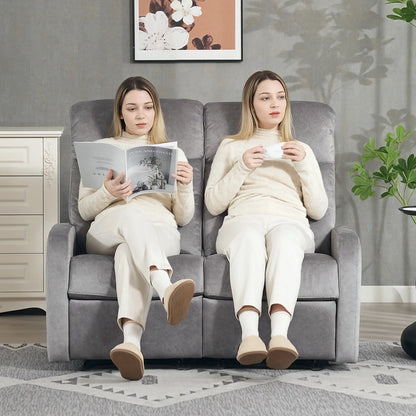Nancy's Crevalcore Dubbele Relaxfauteuil - Loungestoel - Relaxstoel - Individueel Verstelbare Rugleuning -Grijs