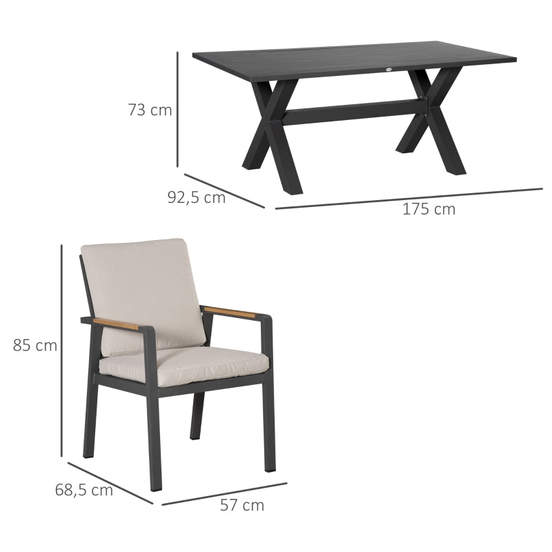 Nancy's Tukan Tuinset - 6-persoons Tuinset - Zwart / Grijs