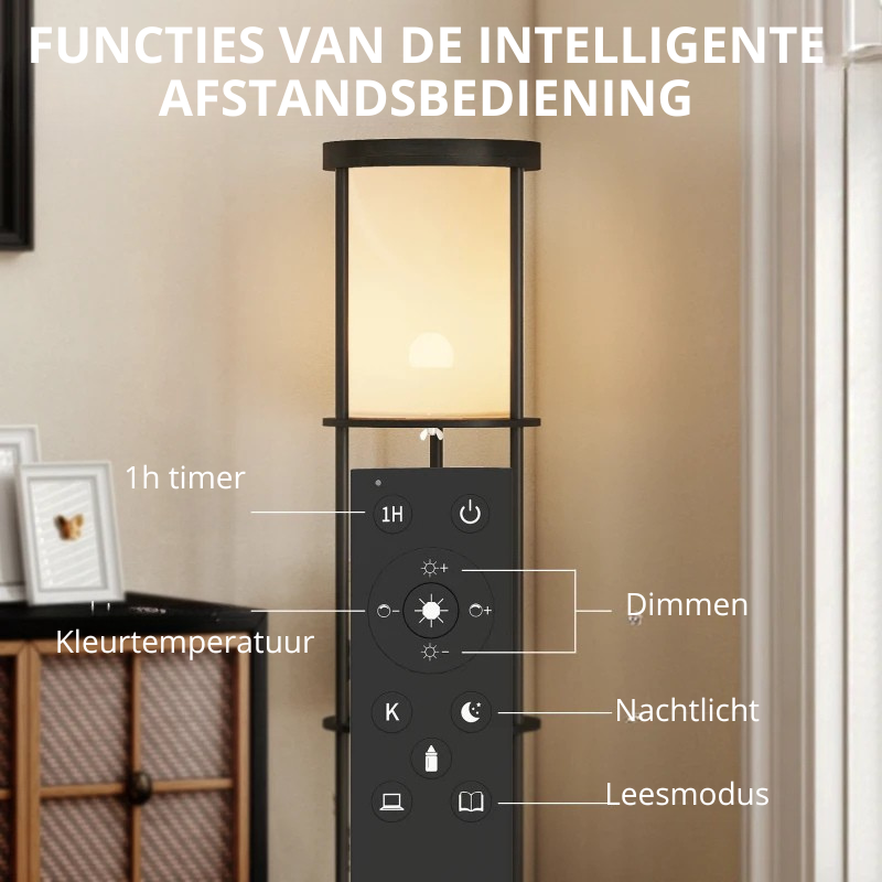 Nancy's Paganica Vloerlamp - Staande Lamp - Instelbare kleurtemperatuur - Zwart / Wit