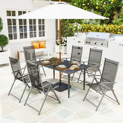 Nancy's Fontanellato Tuintafel - Eettafel voor buiten - Terrastafel - Zwart - Staal - ± 150 x 90 x 75 cm