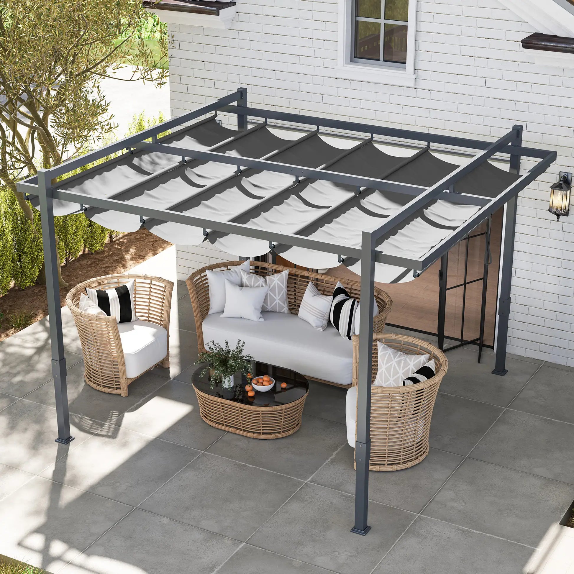 Nancy's Conversano Pergola - Terras overkapping - Grijs - ± 360 x 320 x 245 cm