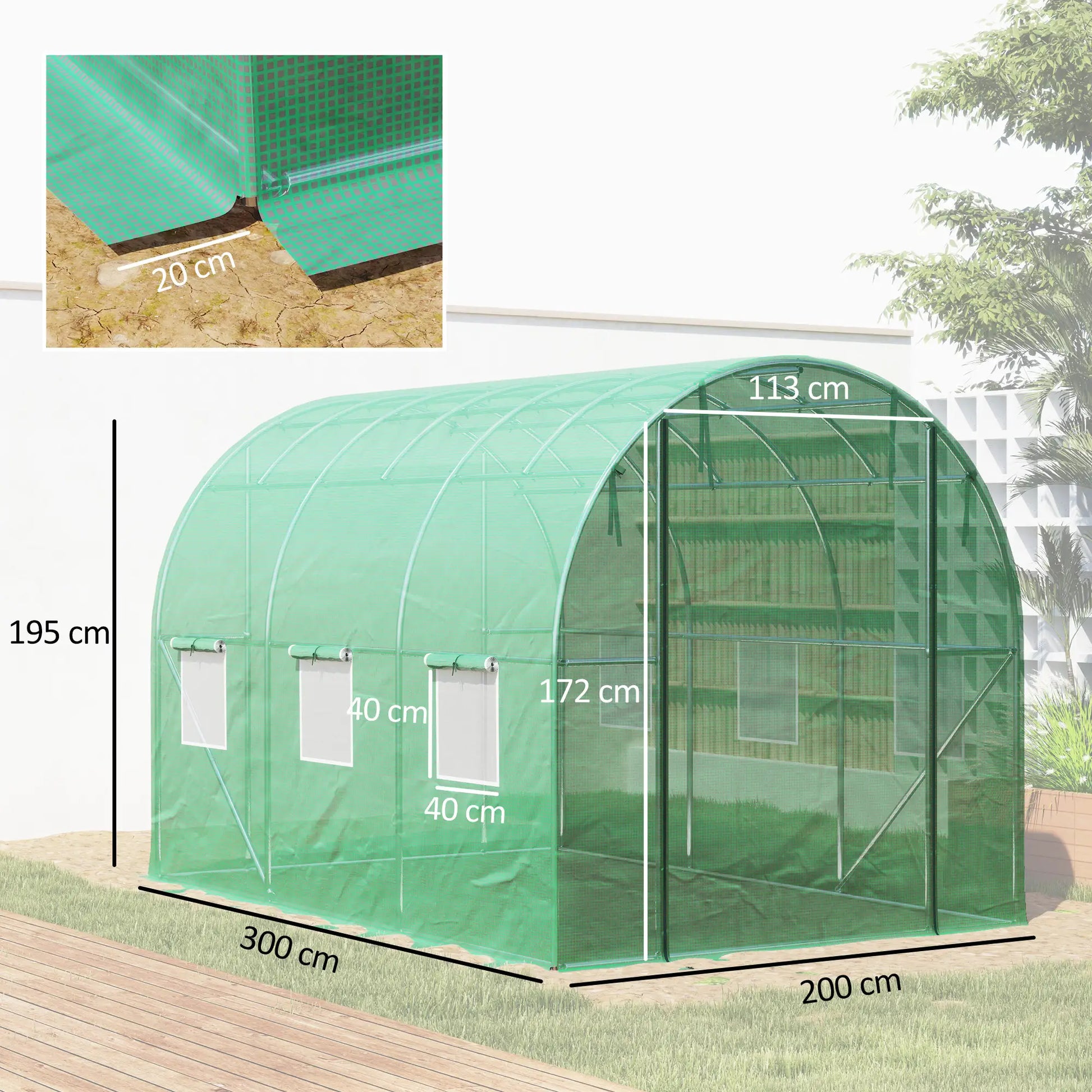 Nancy's Massamá Kweekkas - Plantenkas - Tuinkas - Tomatenkas - Groen - ± 300 x 200 x 200 cm