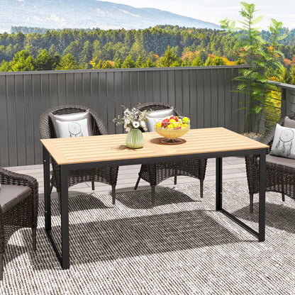 Nancy's Cornedo Tuintafel - Terrastafel - Eettafel voor Buiten - Teak / Zwart - ± 160 x 80 x 75 cm