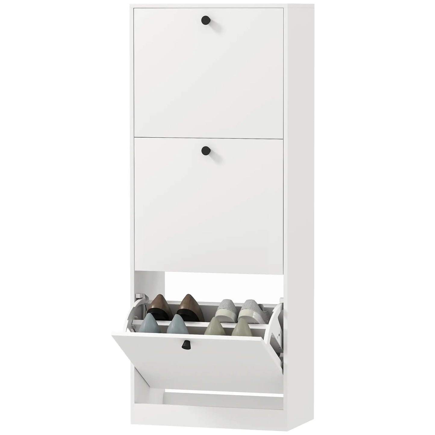 Nancy's Formigliana Schoenenkast - Opbergkast voor Schoenen - Schoenenrek - Wit - ± 45 x 25 x 120 cm
