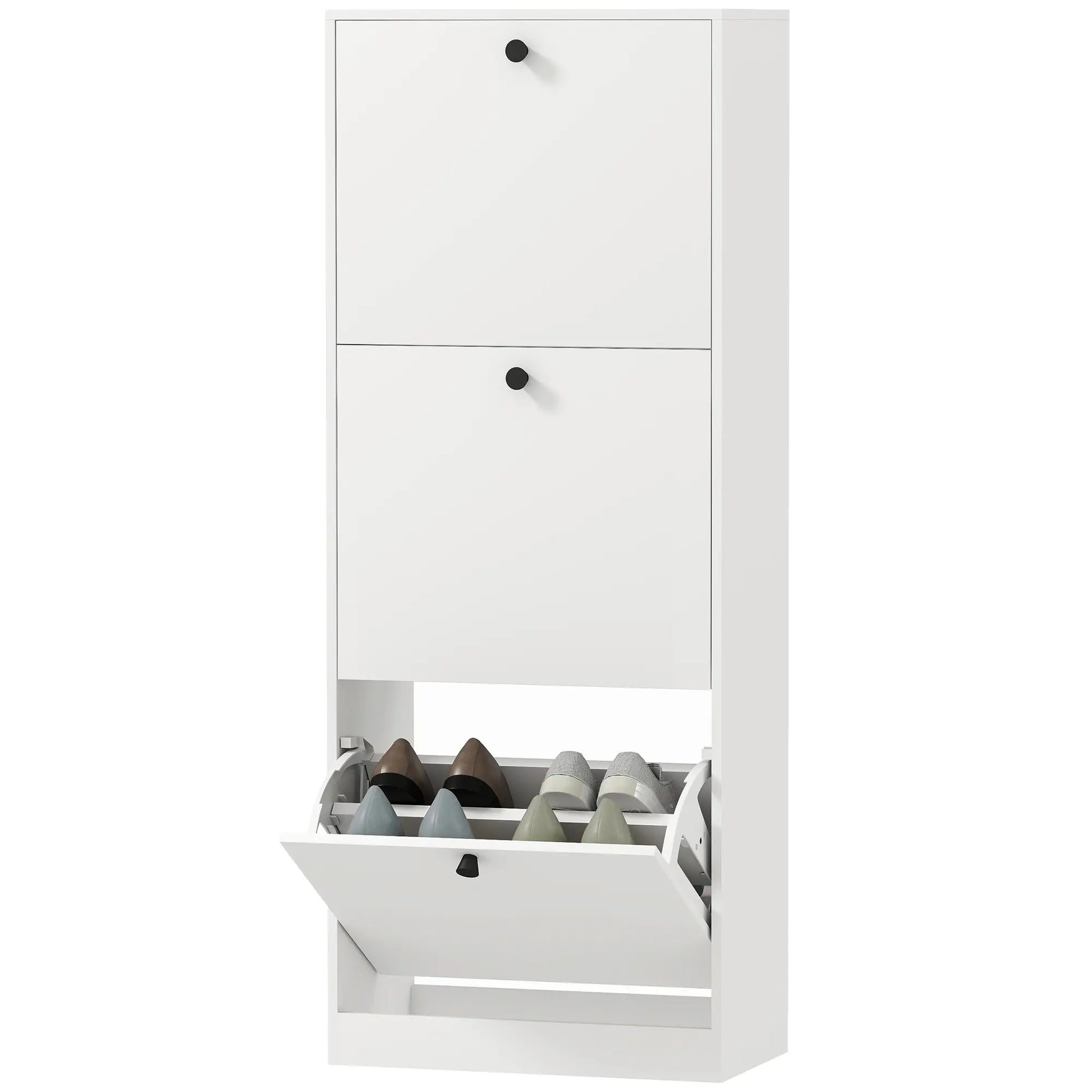 Nancy's Formigliana Schoenenkast - Opbergkast voor Schoenen - Schoenenrek - Wit - ± 45 x 25 x 120 cm