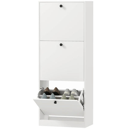 Nancy's Formigliana Schoenenkast - Opbergkast voor Schoenen - Schoenenrek - Wit - ± 45 x 25 x 120 cm