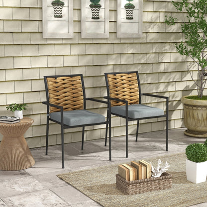 Chaises de jardin Nancy's Brava - Chaises de terrasse - Gris - Lot de 2