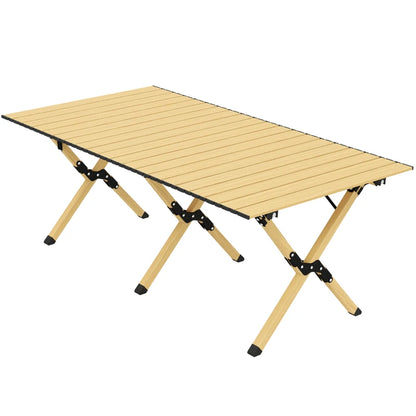 Nancy's Solesino Picknicktafel - Campingtafel - Kampeertafel - Eiken - Aluminium - ± 115 x 60 x 45 cm