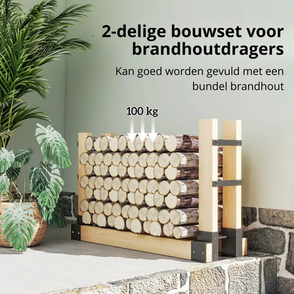 Nancy's Mormanno Haardhout Opslag - Houtopslag - Brandhoutopslag - Haardhoutrek - Zwart - Staal