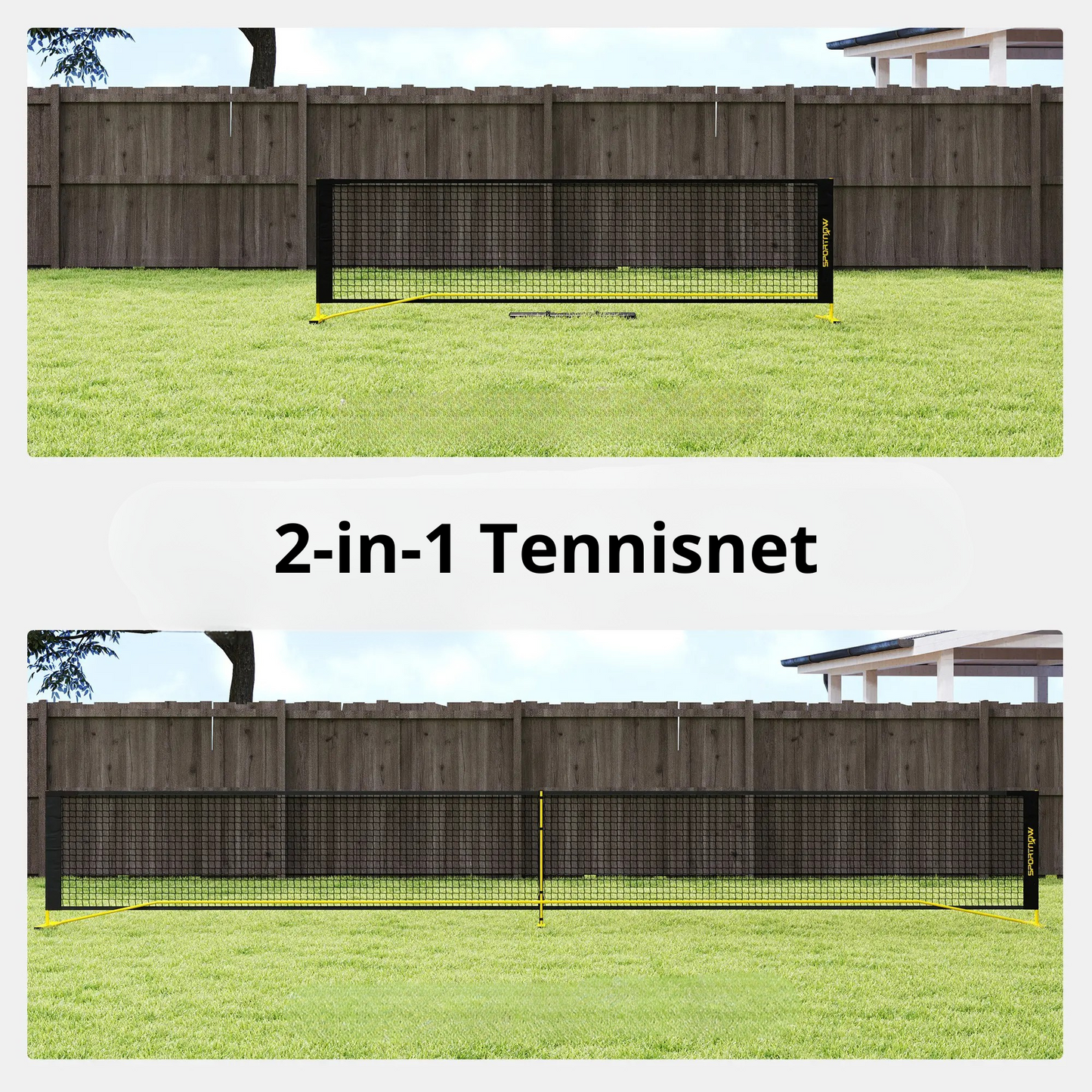 Nancy's Egna Badmintonnet - Badminton Frame - Geel / Zwart - ± 670 x 60 x 90 cm