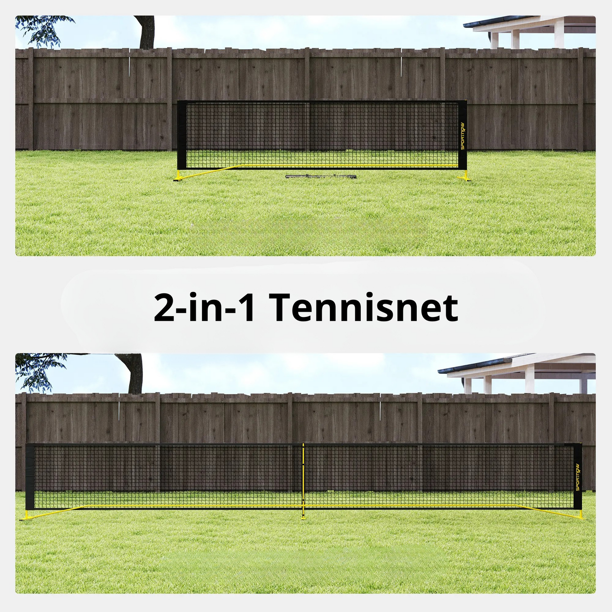 Nancy's Egna Badmintonnet - Badminton Frame - Geel / Zwart - ± 670 x 60 x 90 cm