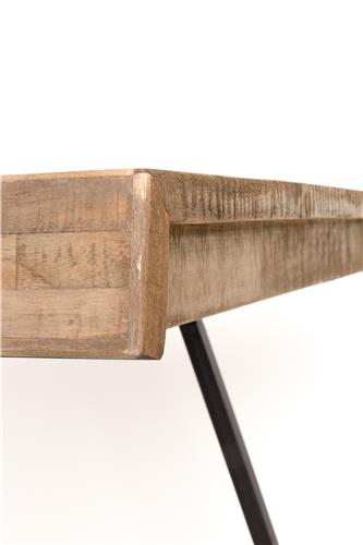 Nancy's Crestwood Village Eetkamertafel - Teak Hout / Staal - 160 x 78 x 76 cm
