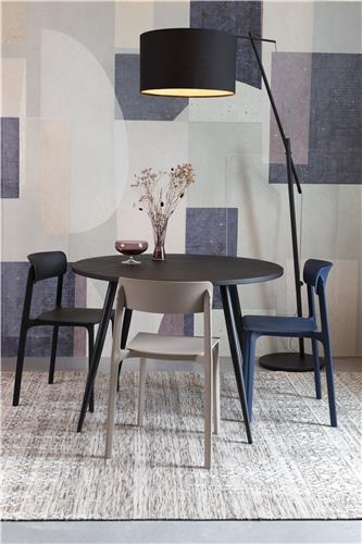 Nancy's Summit Park Eettafel - Keukentafel - Modern - Zwart - Teakhout / Staal - ± Ø 110 x 75 cm