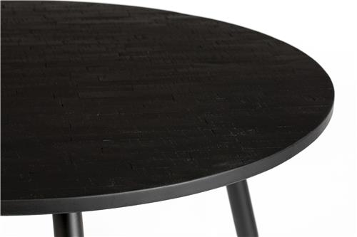Nancy's Summit Park Eettafel - Keukentafel - Modern - Zwart - Teakhout / Staal - ± Ø 110 x 75 cm