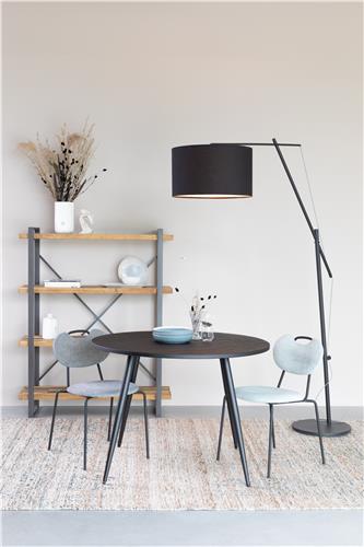 Nancy's Summit Park Eettafel - Keukentafel - Modern - Zwart - Teakhout / Staal - ± Ø 110 x 75 cm