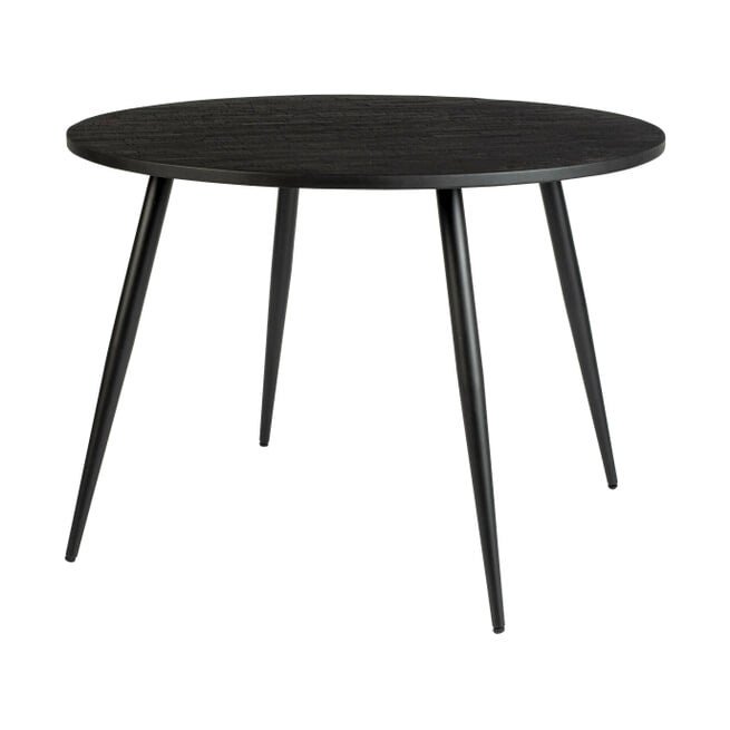 Nancy's Summit Park Eettafel - Keukentafel - Modern - Zwart - Teakhout / Staal - ± Ø 110 x 75 cm