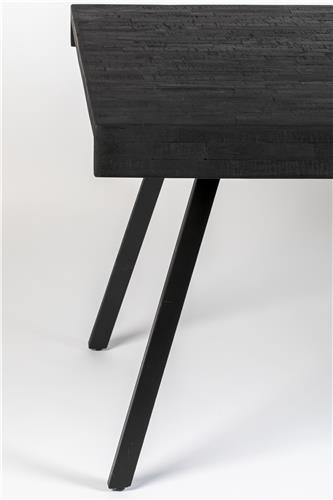 Nancy's Vandenberg Village Tafel - Modern - Zwart - Teak, Staal - 90 cm x 180 cm x 76 cm