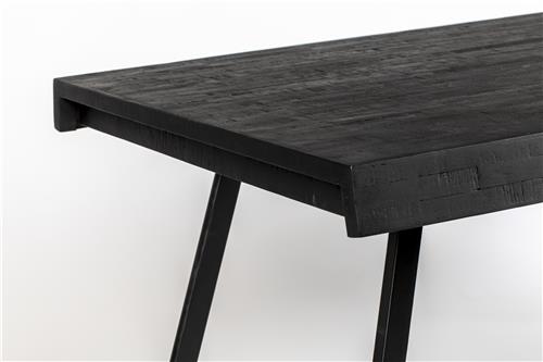 Nancy's Vandenberg Village Tafel - Modern - Zwart - Teak, Staal - 90 cm x 180 cm x 76 cm