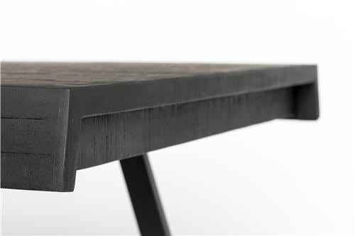 Nancy's Vandenberg Village Tafel - Modern - Zwart - Teak, Staal - 90 cm x 180 cm x 76 cm