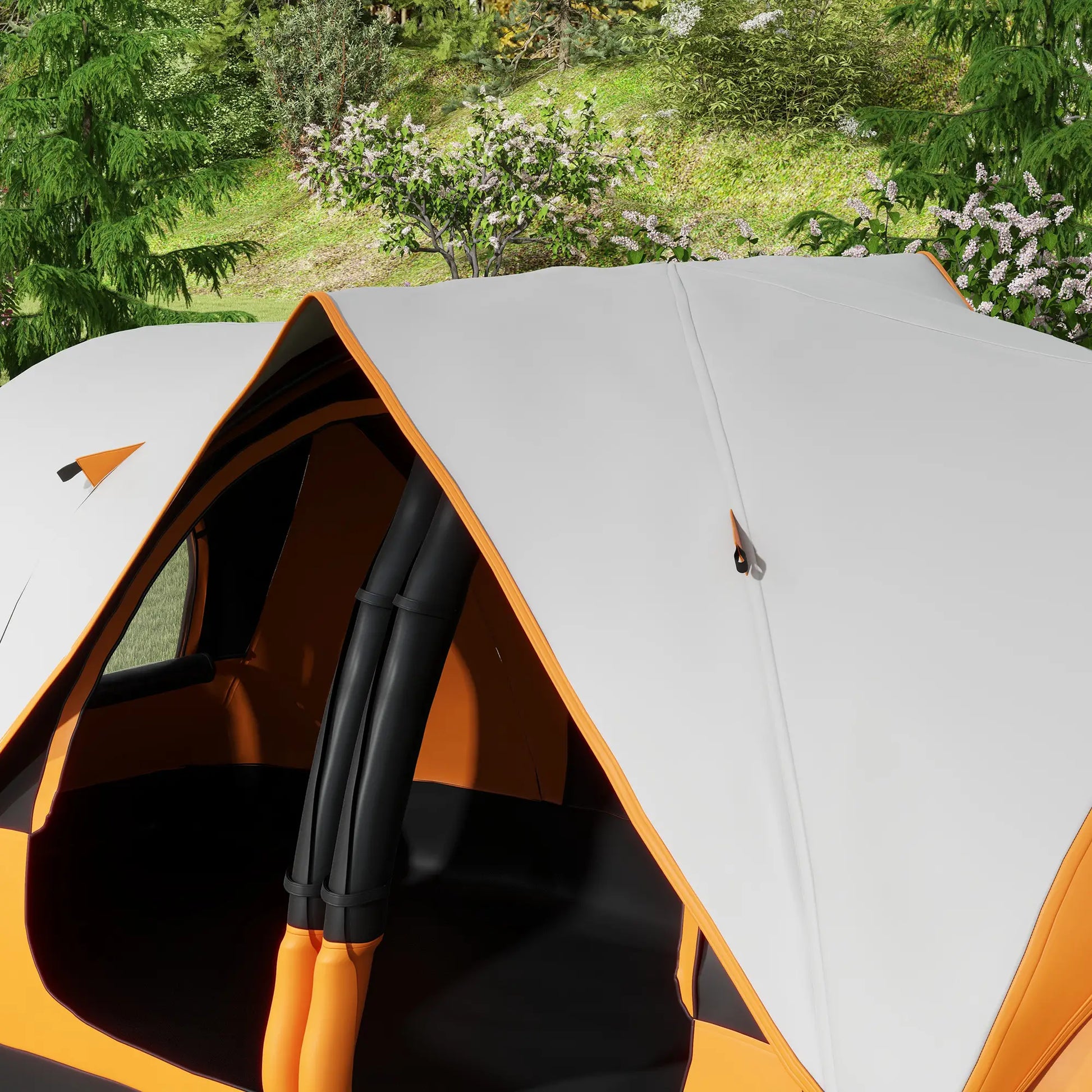 Nancy's Campagna Kampeertent - Camping tent - Twee Slaapkamers - 6 Personen - Oranje - 450 x 215 x 180 cm