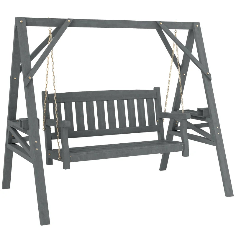 Nancy's Roncade Schommelbank - Tuinschommel - Grijs - Dennenhout - ± 185 x 120 x 160 cm