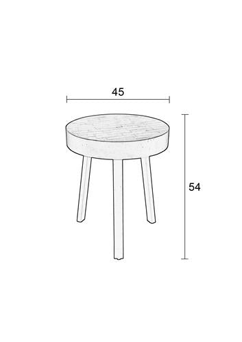 Nancy's Wickenburg Tafel - Industrieel - Bruin- Teak, Staal - 45 cm x 45 cm x 54 cm