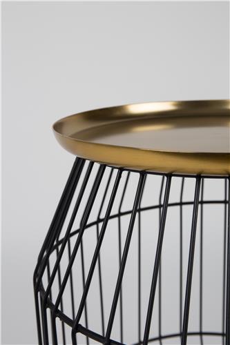 Nancy's Middle Valley Table - Modern -Black - Brass, Iron - 37 cm x 37 cm x 46.5 cm