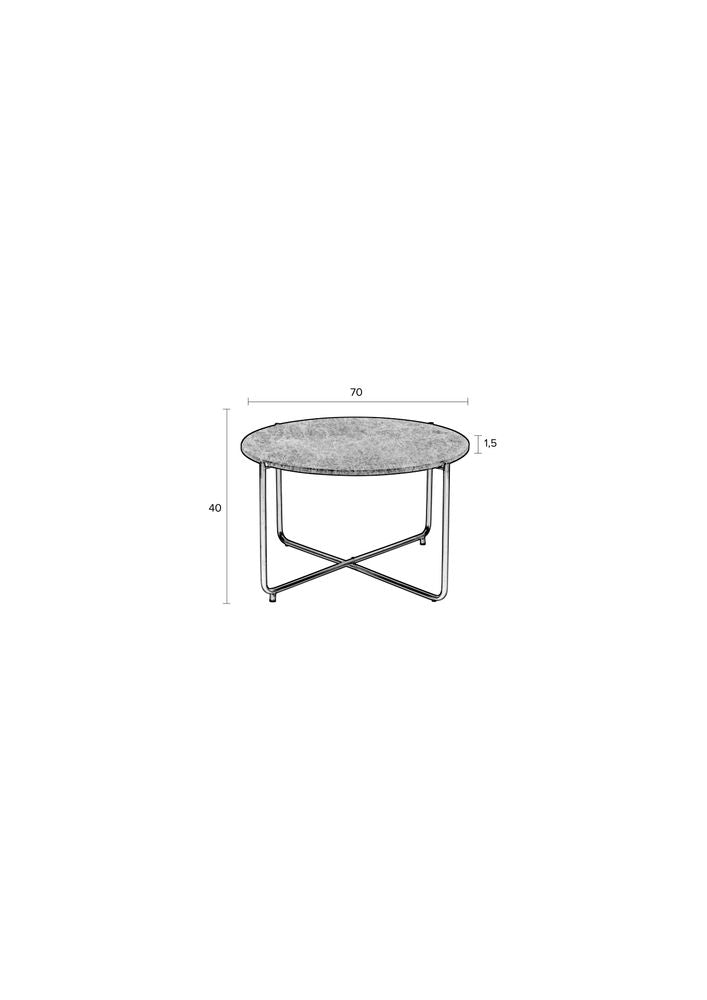 Nancy's Hasbrouck Heights Salontafel - Koffietafel - Modern - Wit / Goud - Marmer / Staal - Ø 70 x 40 cm