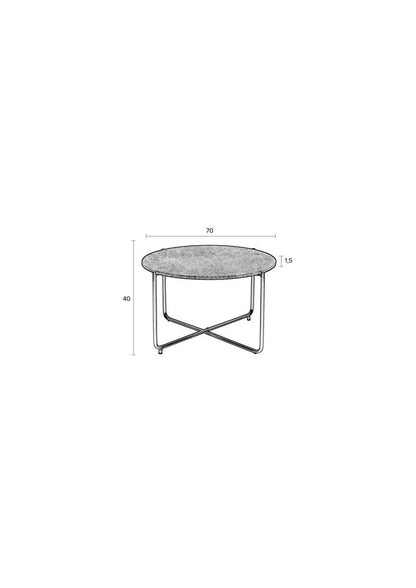 Nancy's Hasbrouck Heights Salontafel - Koffietafel - Modern - Wit / Goud - Marmer / Staal - Ø 70 x 40 cm